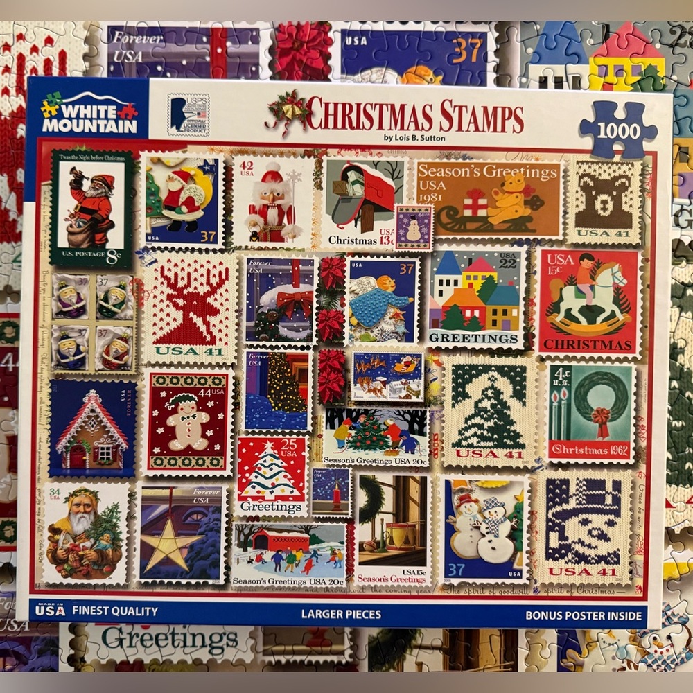White Mountain puzzle Christmas Stamps